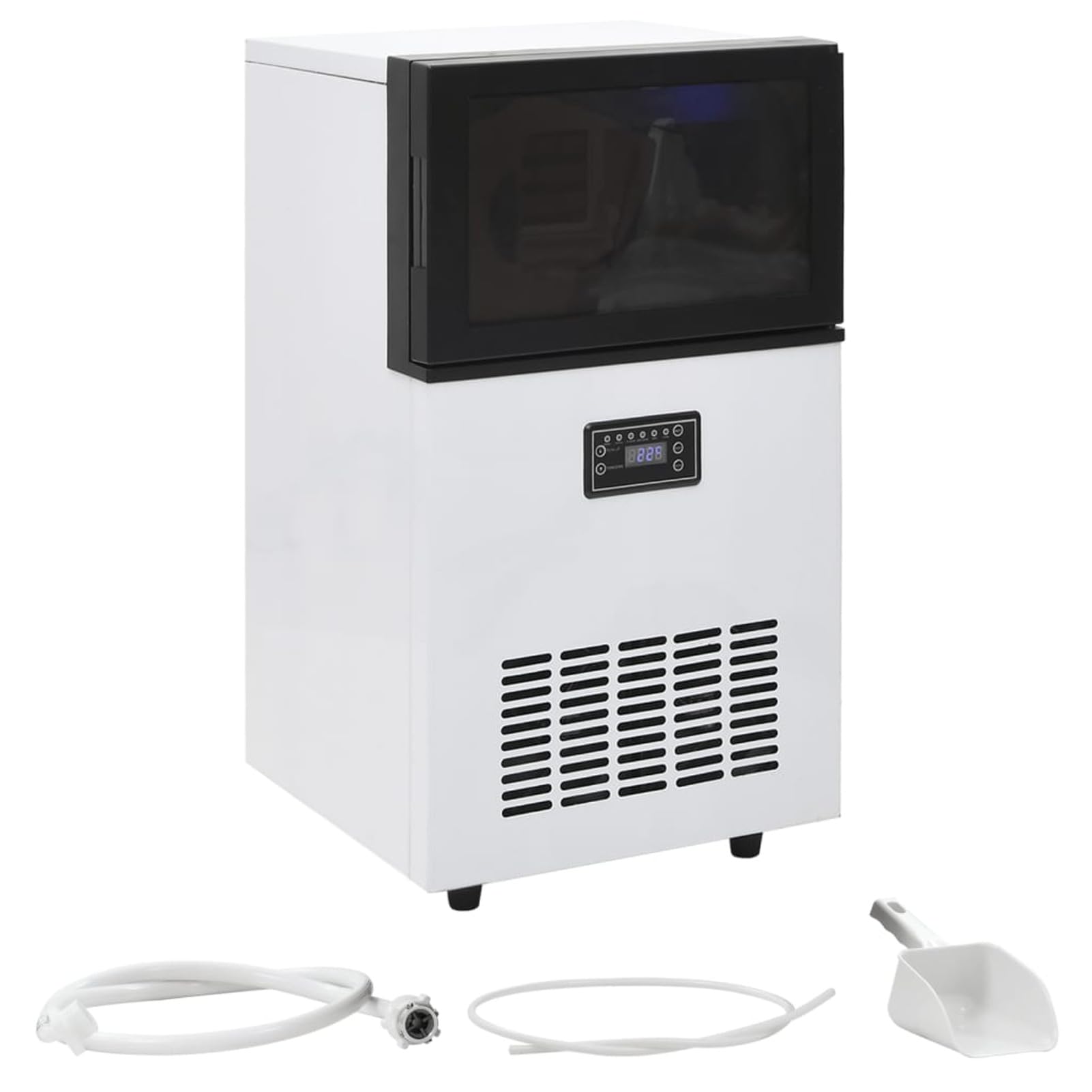 LAPOOH Macchina per Il Ghiaccio 420W 45 kg/24 h Nero Elettrodomestico Cubetti
