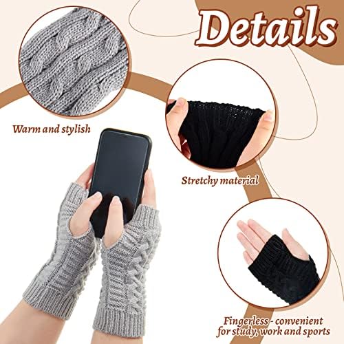SATINIOR 4 paar magische winterhandschoenen, gebreide