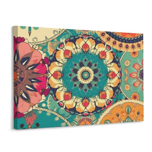 Toile murale de fleurs rondes haut de gamme pour une finition moderne