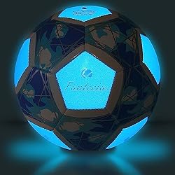 FANTECIA Size 5 balón de fútbol Brilla en la Oscuridad, balón de fútbol Fluorescente para Entrenamiento y Juegos, balón de fútbol Iluminado para jóvenes y niños.