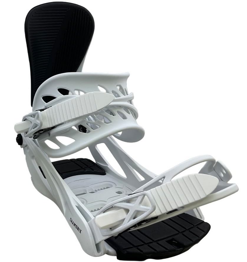 Chamonix Lognan Snowboard Bindings 2026 – All-Mountain, Medium Flex, 3D Profile Ankle Strap, Toe Cap Strap, Padded Baseplate, 2x4 & 4x4 Compatible,
