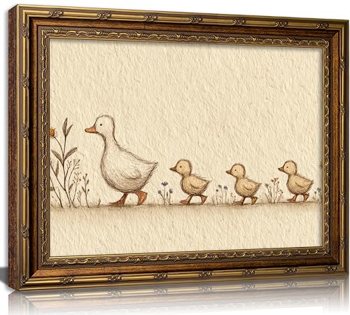 Mother Duck and Ducklings Painting