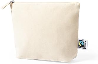 100% Cotton Natural Tone, Fair Trade Certified Zipper, 23 x 17 x 6 cm, 28 g, Ecru