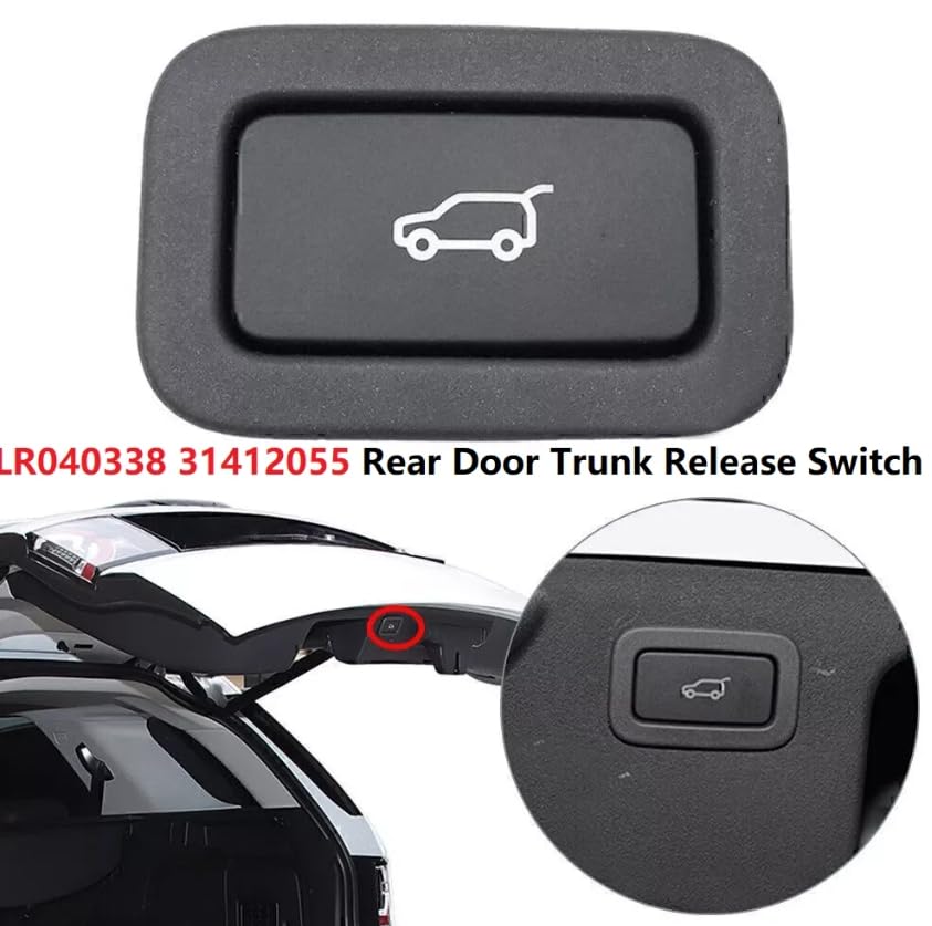 Rear Trunk Tailgate Release Switch Button for Volvo S60, V60, XC60, V70, XC70 (2008-2020) & Land Rover Discovery Sport (2017-2022) - OEM Replacement, Black