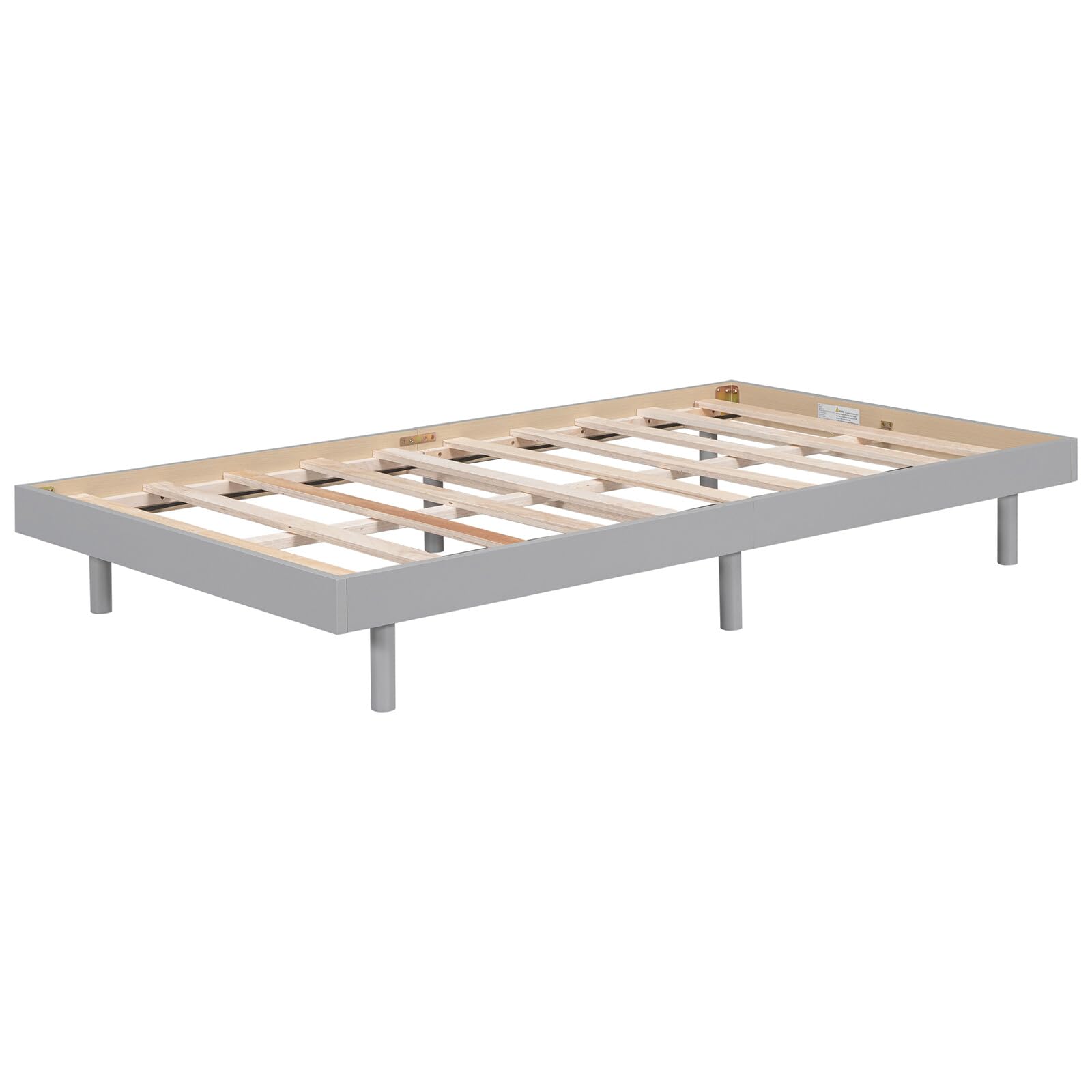 Modern Design Full Size Floating Platform Bed Frame for Grey Color
