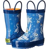 Western Chief Kids Waterproof Disney Character Rain Boots with Easy on Handles, Frozen Warm Hugs, 1 M US Little Kid