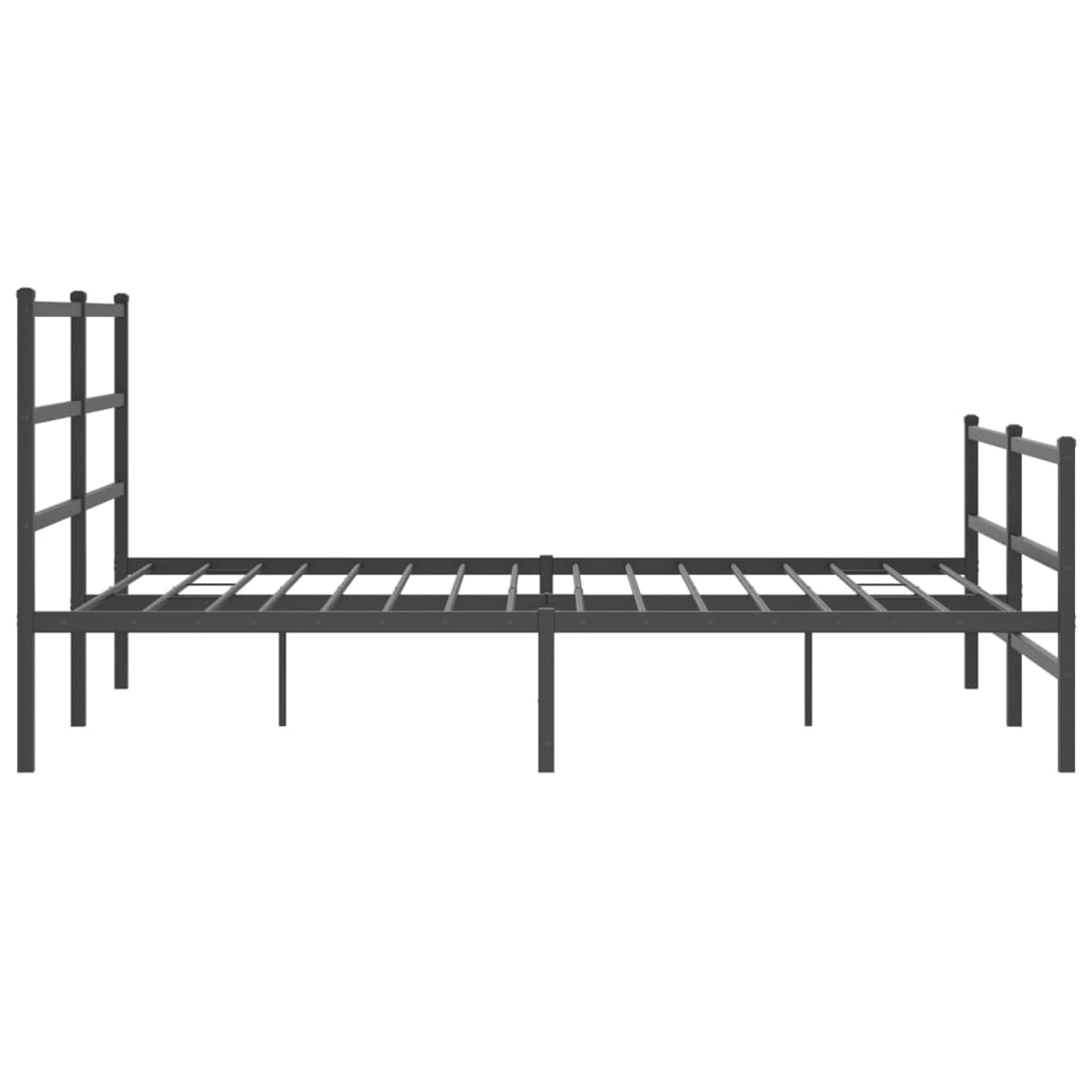 WGYHOME Metalowa rama łóżka, 150 x 200 cm, czarna, malowana proszkowo, z zagłówkiem i podnóżkiem, dla dorosłych, do sypialni