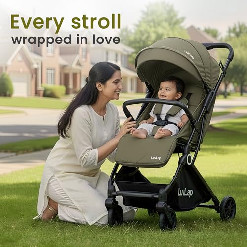 Image of LuvLap Elite Baby Stroller, Pram for 0 to 3 Years with 5 Point Safety Harness, Large Storage Basket, Easy Fold, Extendable Canopy with Looking Window, Multilevel Recline & Adjustable footrest