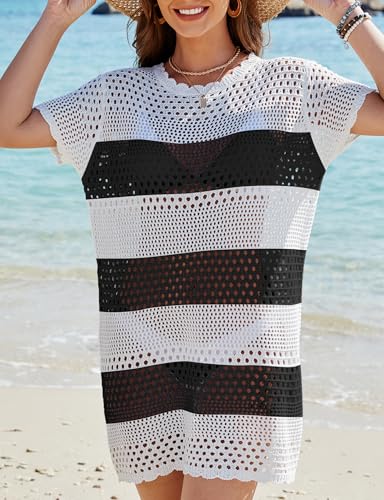 Image of Buauty Womens Swimsuits Coverup Bathing Suits Cover Ups Crochet Swimwear Bikini Beach Dresses 2026 Vacation Outfits