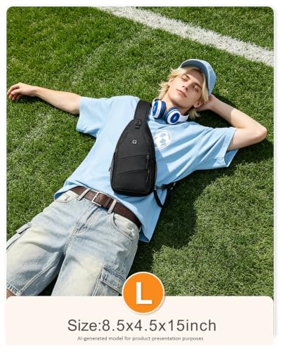 Image of Crossbody Bags for Women Men Trendy Sling Bag Bakpack Casual Chest Bag with Convertible Shoulder Strap steel Stainless Steel Paint