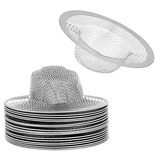 Kitchen Sink Strainer, 20 PCS Stainless Steel Drain Filter Strainer with Large Wide Rim 4.5