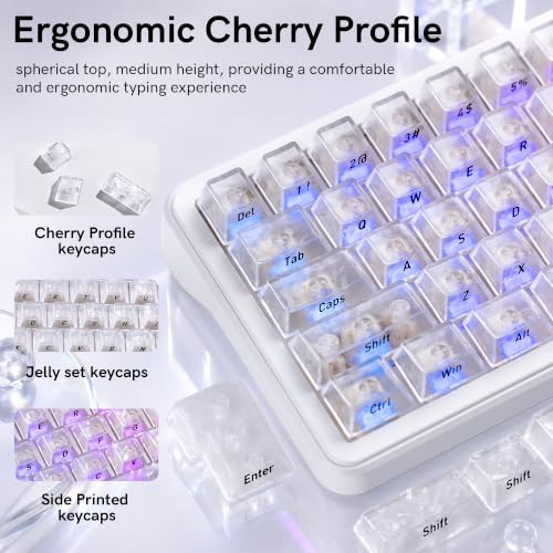 Image of dagaladoo White Clear keycaps,Translucent keycaps,Shine Throug Key caps