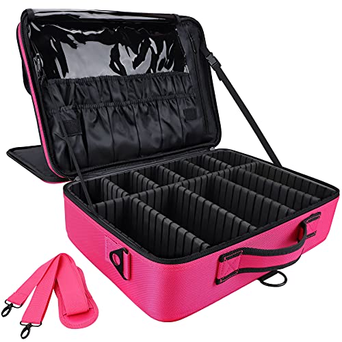 JOURMON Travel Makeup Case Portable Makeup Train Case Organizer Cosmetic Bag with Adjustable...