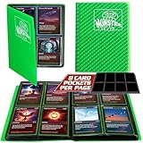Picture of 4 Pocket Trading Card Binder- Holofoil Green Album w Side Loading Pockets, AntiTheft Anti-Drop-TCG Collector Storage Organizer for 160 Cards-Compatible with Pokémon, Yu-Gi-Oh!, MTG Magic The Gathering