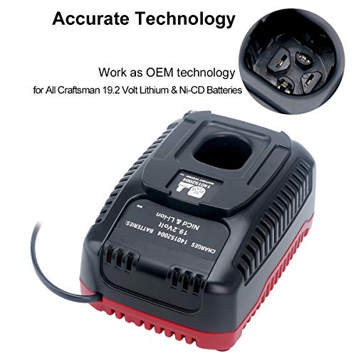 Gonocop 4B9721F0-CDFB-4B7F-A0F7-C50B8135B8FD 19.2V C3 Charger Replacement For Craftsman 19.2 Volt Lithium-Ion & Ni-Cad Battery Charger 140152004 Diehard Xcp Battery 1425301 1323903 130279005 11375 11376 315.Pp2011 thumb #4