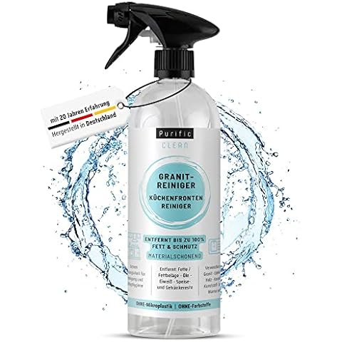 Küchenreiniger, Granit Reiniger, Küchenfronten Reiniger - 750 ml - Entfernt bis zu 100% Fett & Schmutz, Fettbeläge, Öle - Extrem leistungsstarker Oberflächenreiniger - OHNE Mikroplastik - Wasserbasis Cover