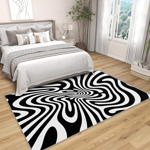 Tapete Decorativo Negro y Blanco 6x9 Pies miniatura 3