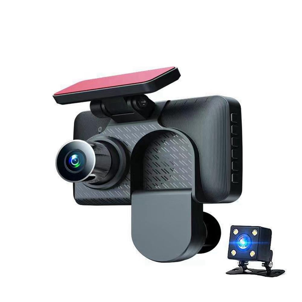 4-1080P rejestrator samochodowy z trzema obiektywami i monitorowaniem parkowania, funkcja nagrywania wideo, rejestrator noktowizyjny HD do samochodu