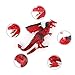 BeebeeRun Remote Control Dinosaur, Red Dinosaur Figures Realistic Looking with Roaring Spraying Light Up Eyes,RC Walking Dragon Toy for Kids Boys Girls Birthday Gifts