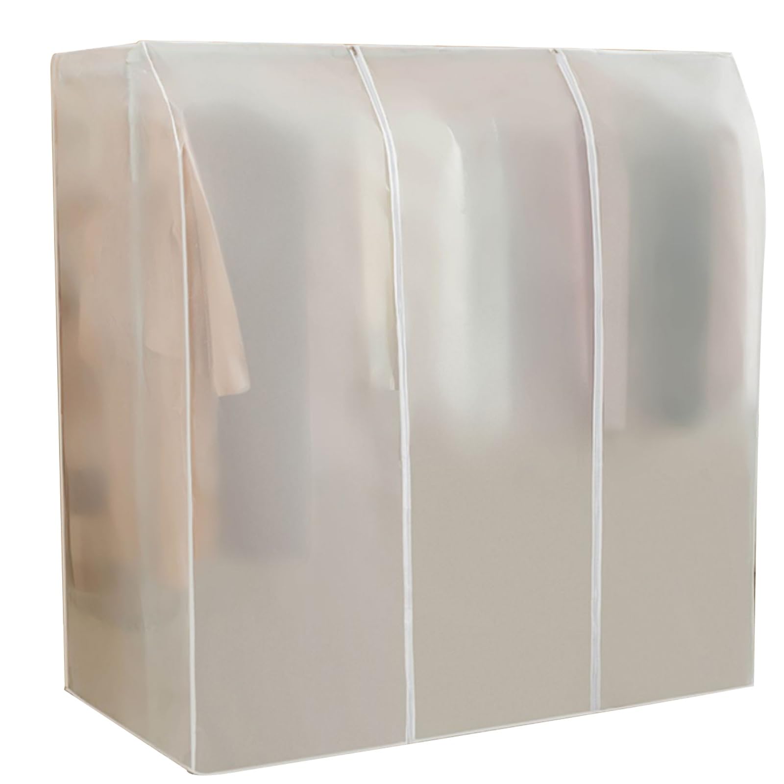 Copriabiti, Copriabiti Antipolvere con Gruccia a Doppia Barra, Copriabiti Trasparenti in Plastica Che Proteggono Dalla Polvere, con Doppie Cerniere, Adatti per Abiti(160*90*150cm/63*35*59in)