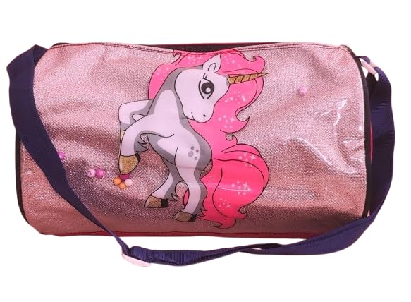 Pink Unicorn Glitter Duffle Traveling Bag for Kids Mini Duffle Bags Cute Duffle Bags for Kids Colorful Duffle Bags for Kids Kids' Travel Duffle Bags Kids Sports Duffle Bags Return Gift 1 PCS-image-9