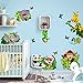 R00434 Autocollants muraux Effet tissu doux Reposizionnable Animaux Savane Zoo Décoration murale Enfant Chambre Garderie Papier peint adhésif