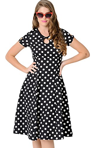 Robe à manches courtes YALI et sa coupe grand swing aux finitions soignées