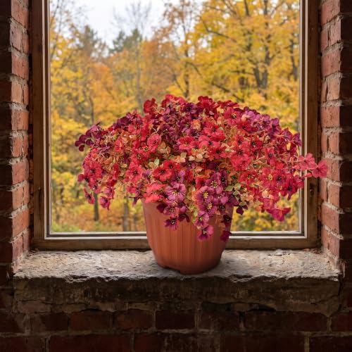 UJROQI Artificial Violet Mums Flowers for Autumn Outdoor Decor, 12-Stem Multi Pack Faux Fall Flowers for Front Porch, Patio, Garden & Large Planters, Fade Resistant Silk Fake Flowers - image 6