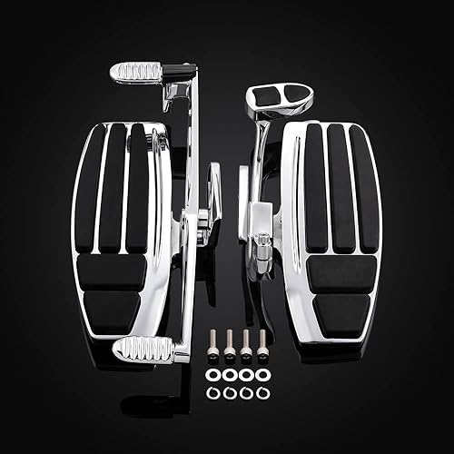 Miniatura 7 de Kit de placa de suelo y tornillos cromados para conductor delantero compatible con Goldwing 01-17 GL1800 13-16 F6B 14-15 Valkyrie se adapta a