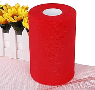 QIMEI-SHOP Tiulowa rolka 15 cm x 91 m rolka tiulu do samodzielnego wykonania spódnicy tutu, rzemiosła, na wesele, Boże Narodzenie, imprezę, dekoracja, czerwona