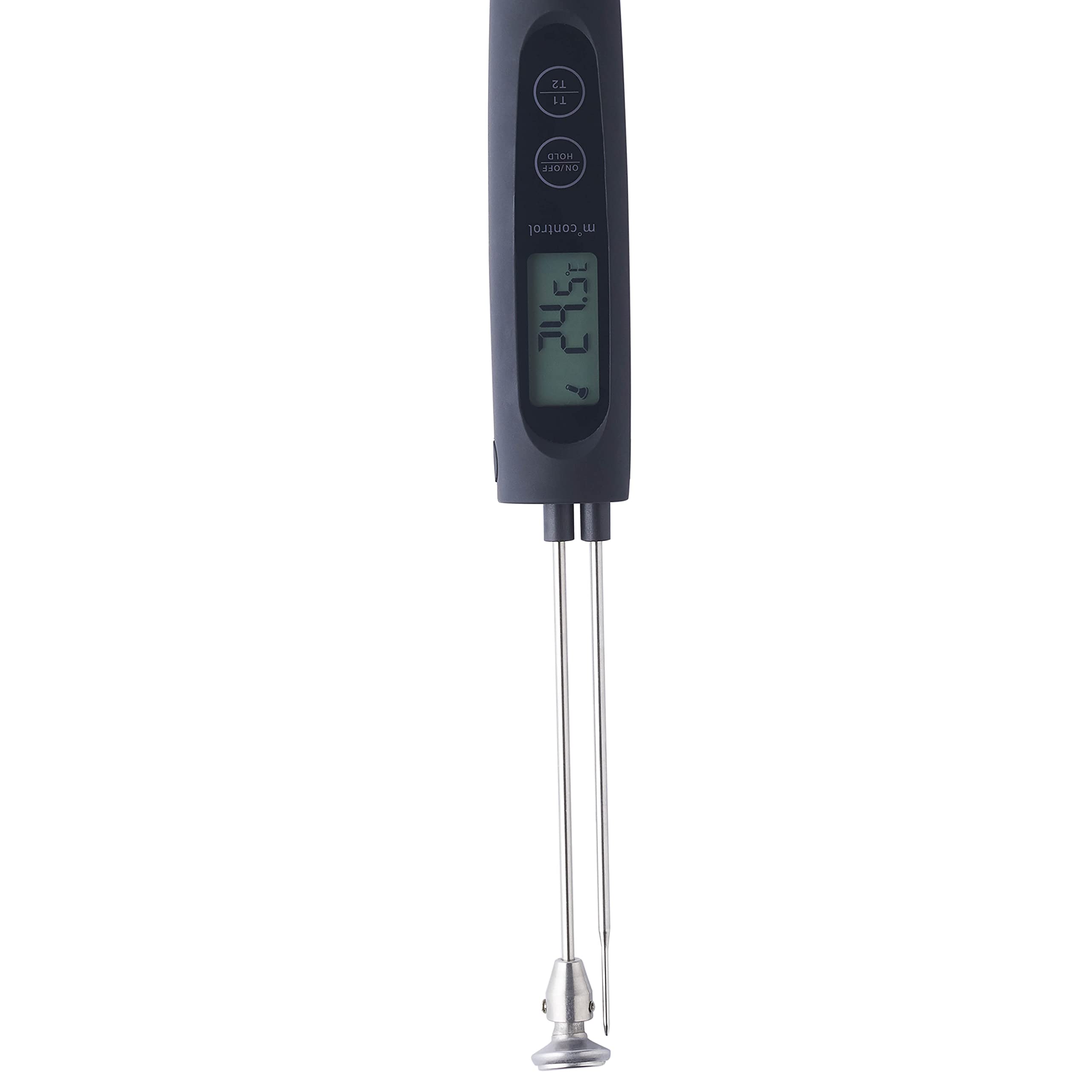 MASTRAD F74401 - Termometro da cucina m° control – Doppi sensori termocoppia di tipo K – Temperatura superficiale & A Cuore – Schermo Retroilluminato – Compatibile con tutte le luci – Batteria AAA
