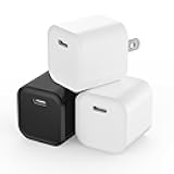 USBC Charging Block, Besgoods USB C Wall Charger Power Adapter Portable Cube Fast Charging Plug Compatible with iPhone 17 16 15 Pro Max 14 13 12 11 SE XR XS X 8 7 Plus, Pad - Black&White, 3Pack