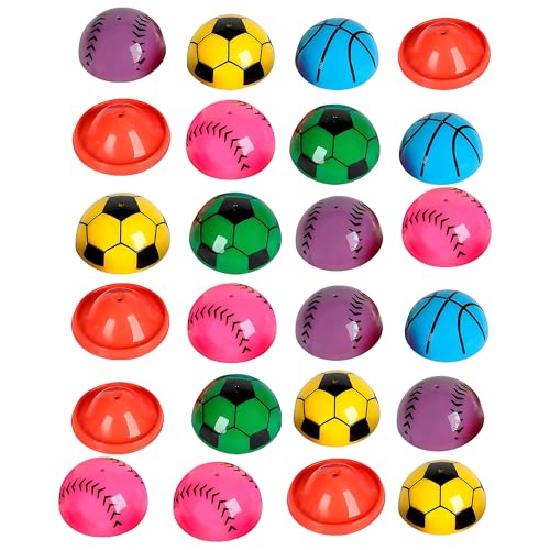 1.25" Ball Poppers for Kids, Pack of 24 Pop Up Toys, Forest & Twelfth Slow Rising Ball Popper Toy Set, Sports Ball-Shaped Vinyl Fidget Popper Toys, Sensory Fidget Toys for All Ages (24 Pack)