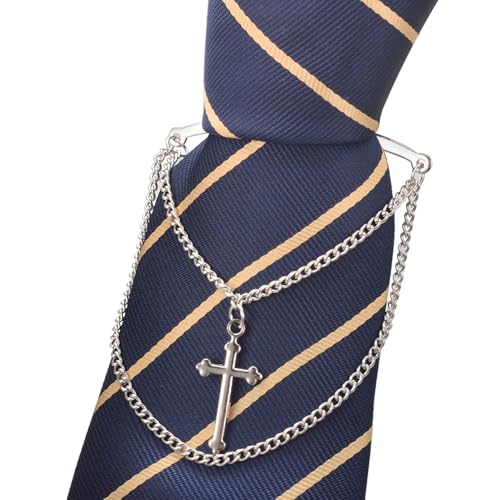 Men's Gold Silver Tie Chain Set - Classic 2Pcs Double Necktie Chains for Business and Wedding Jewelry4