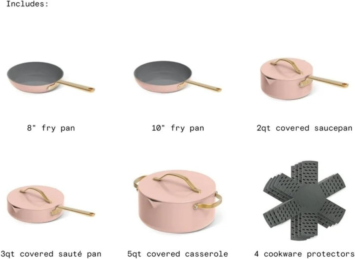 12-Piece Ceramic Nonstick Cookware Set, Pots and Pans with Strainer Lids (Rose)