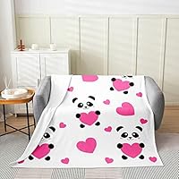 Panda All Season Bed Blanket, Cute Animal Plush Throw Blanket, Panda Bear Sweetheart Fleece Flannel Fuzzy Blanket for Sofa Cartoon Giant Panda Baby 30x40 Inch