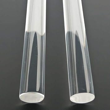 Acrylic Clear Rods PMMA Plastic Stick Perspex Bar Shower Curtain Poles Length 50Cm 2 Pcs,Diameter 20mm