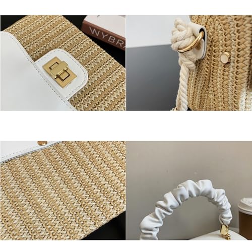 Casual Beach Bag, Straw Crossbody Bags For Women Vacation Purses Tote Summer Beach Straw Purse Shoulder Bag3