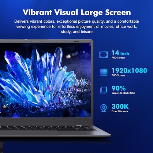 Image of 2026 Laptop Computer, Pentium Gold 6500Y (Beat Celeron, Up to 3.4GHz), 8GB RAM 128GB SSD, Bluetooth, WiFi, HDMI, USB-C PD, Privacy Webcam, 38Wh Battery, Thin & Portable Laptops, Work /Business