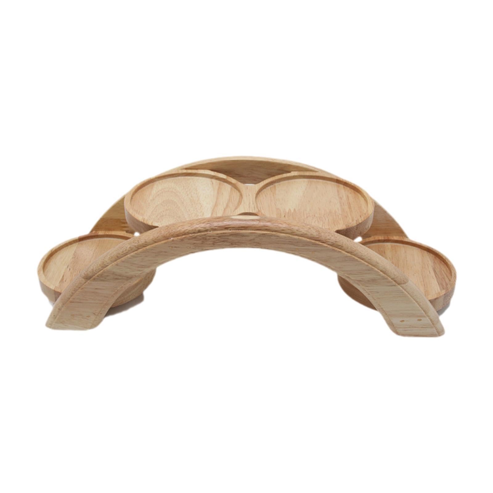 Qianly Bandeja de Servir de Madera, Bandejas para Servir, Expositor de Mesa de Postres, Multiusos, Bandeja Tipo Escalera con Forma de Puente, Soporte para FR, 4 Niveles