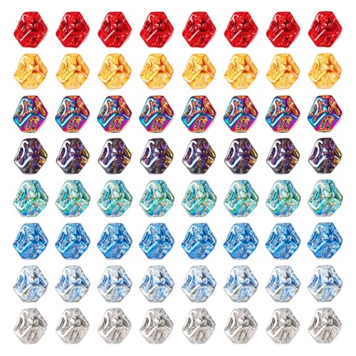 80Pcs Glass Nuggets Beads Electroplate Glass Irregular Beads Nuggets Shape Spacer Beads for DIY Necklace Bracelet Earring Jewelry Making