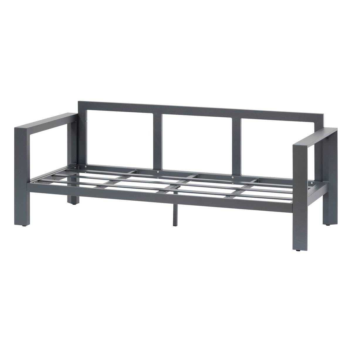 Hespéride - Salon Bas de Jardin Evasion 5 Places Gris Foncé - Aluminium traité Anti-Rouille et Oléfine - Coussins Déhoussables, Déperlants - Mobilier d'Extérieur pour Jardin, Patio