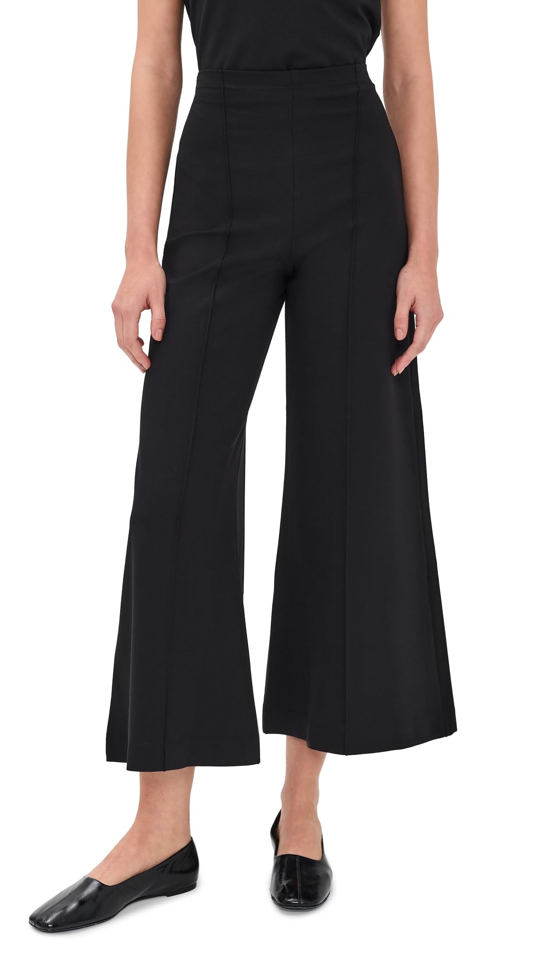 RIPLEY RADER Womens Ponte Knit Cropped Wide Leg Pant
