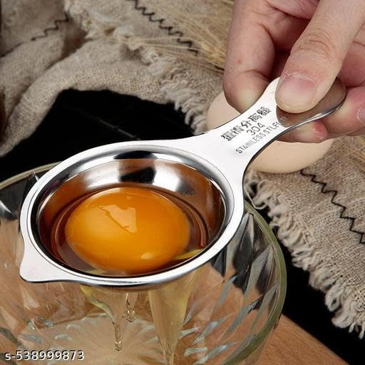 kenys (1pcs) Egg Yolk Separator Stainless Steel Professional Egg Strainer Spoon Separating Egg Divider Kitchen & Restaurant Baking Tool. 4