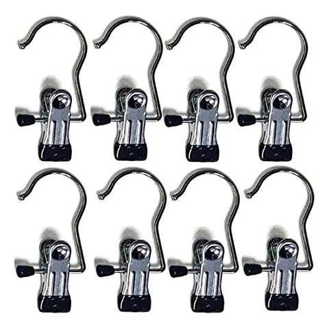 Ulifestar Clothes Towel Clips Pins Hooks for Hanging,Laundry Organizer, Portable Clothing Boot Shoes Holder Hanger Socks Underpant Bed Sheets Clamps for Home Storage,Metal Utility Closet Hooks 8 Pack Cover