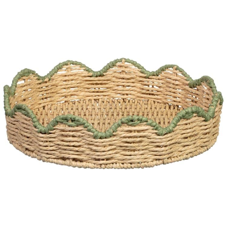 And Contemporary Coloured Edge Scallop Tray Decorative Round Tray Ideal Storage For Trinkets And Bits And Bobs Perfect For Any Space Home Decor -A33