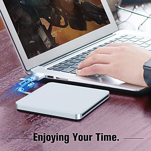 External CD DVD Drive USB Type C Burner Slot-in Portable Ultra Slim CD RW Drive Burner Superdrive Compatible for MacBook Pro Air iMac Laptop Notebook - Thumbnail 7