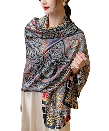 Image of Women Scarf Headscarf Silk Feeling Scarf Fashion Scarves Long Lightweight Shawls for Women