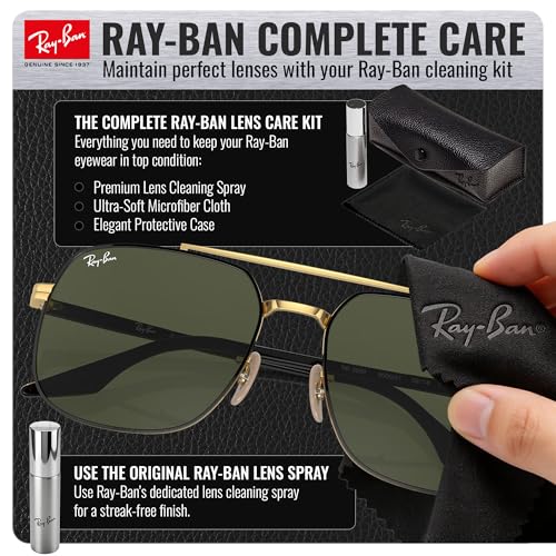 Image of Ray-Ban RB3699 Square Shaped Sunglasses for Men & Women with Official RAYBAN Eyewear Kit