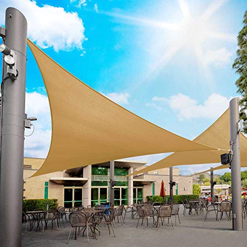 Royal Shade 6 x 6 x 6 pies, color beige arena, tamaño personalizado para hacer sombra de sol, vela RTAPRT10, toldo de malla UV, triángulo – estándar comercial resistente, 200 g/m²